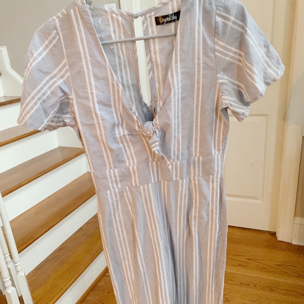 Blue and White Striped Jumper